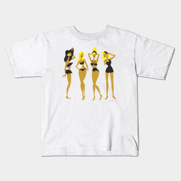 Bombshells - Black Kids T-Shirt by CatCoq